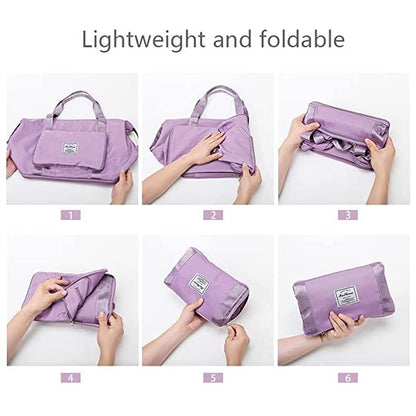 Nylon 22 Cms Travel Duffle(Foldable Travel Duffle_lavender)